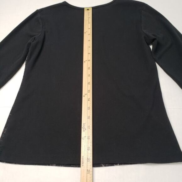 Vintage Susan Lawrence Shirt Womens Medium Black Goth Christmas Distressed Y2k - Picture 5 of 16